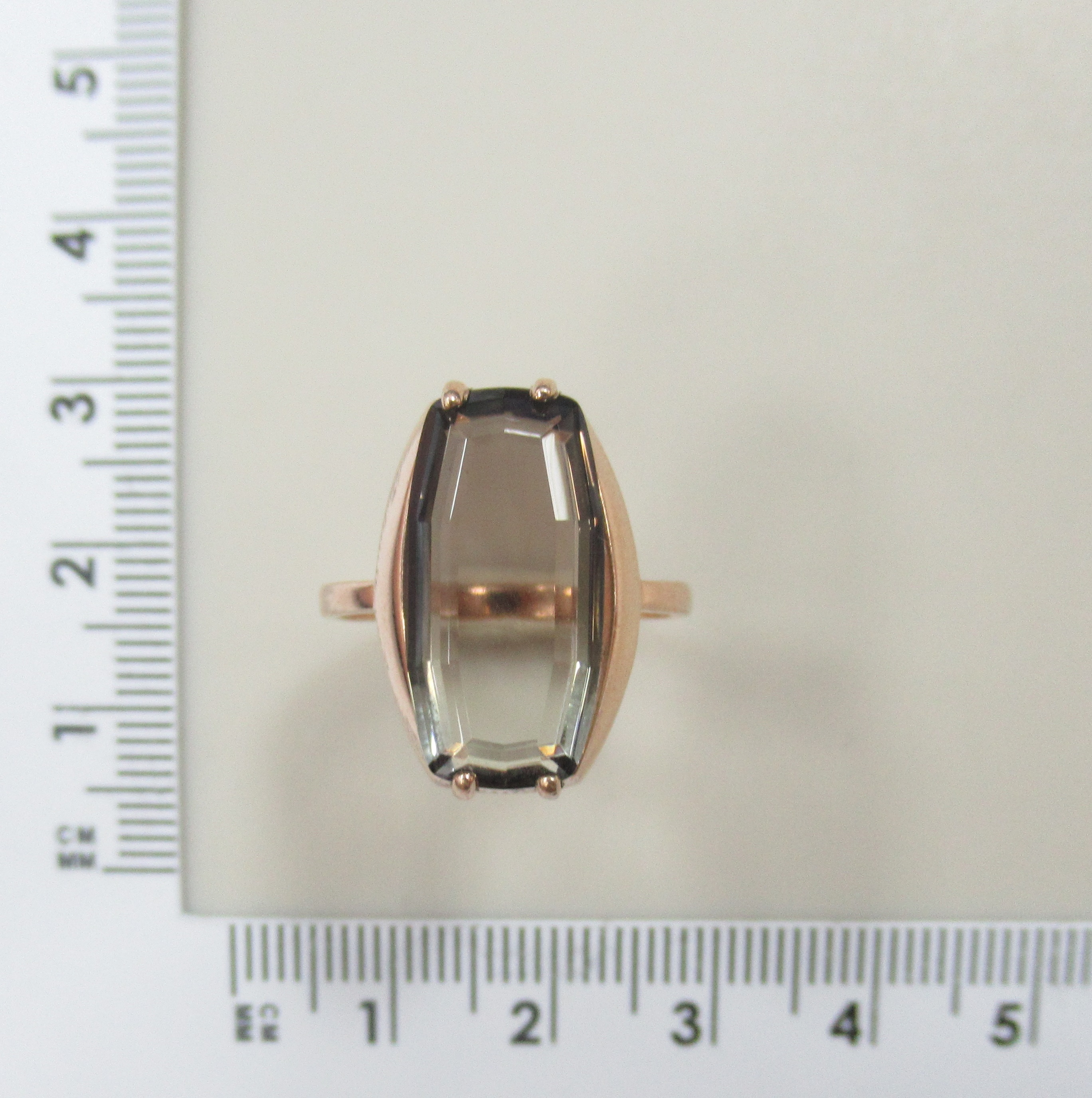 Серебряное кольцо с раухцитрином